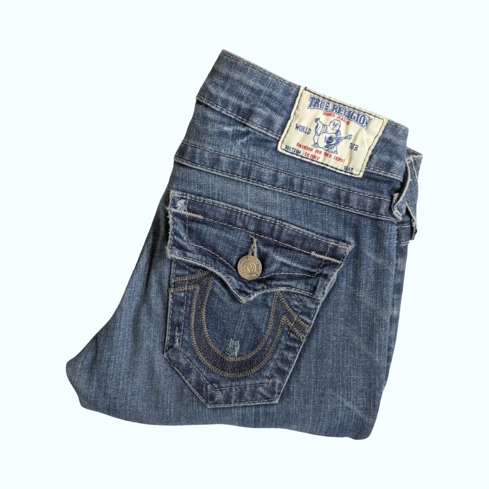 Y2K Skinny Jeans - True Religion - Pocket Flap Low Rise Denim - Picture 2 of 11